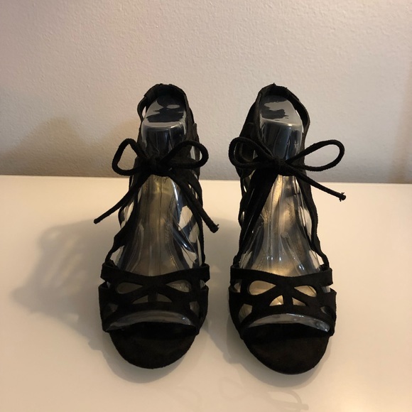 Impo Takara High Heel Sandal | Black Suede | 7 - Picture 4 of 8